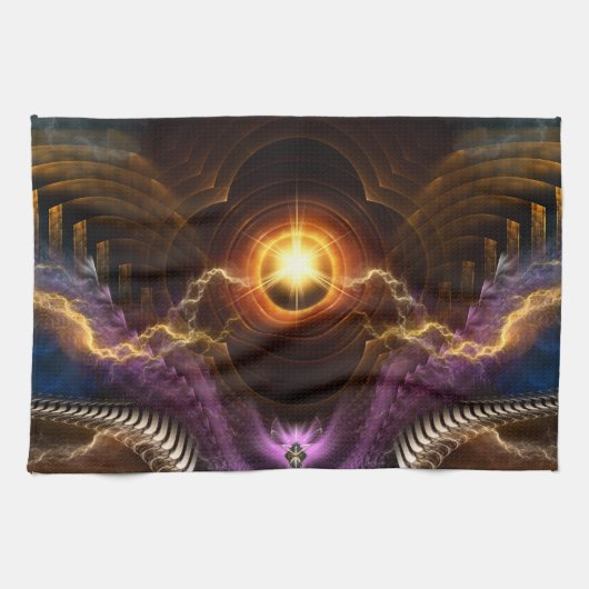 Treasure Of Night Fractal Art Theedoek (Horizontaal)