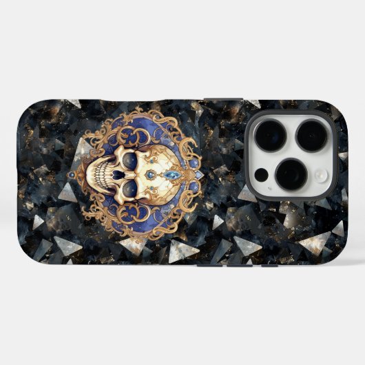 Treasure Skull op Black Diamonds iPhone hoesje (Achterkant (horizontaal))