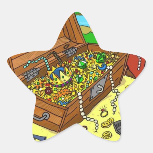 Treasure Star Stickers voor verjaardagstraktassen (Voorkant)