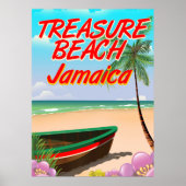 Treasure strand Jamaica reisposter Poster (Voorkant)