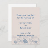 Treasure van het Zee Save the Date, briefkaart (Voorkant / Achterkant)