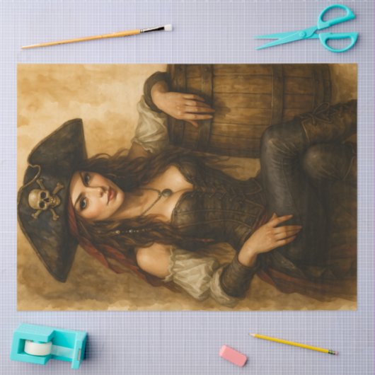 Treasurebound – Gothic Pirate Pin-Up Fantasy Decou Tissuepapier (Craft)