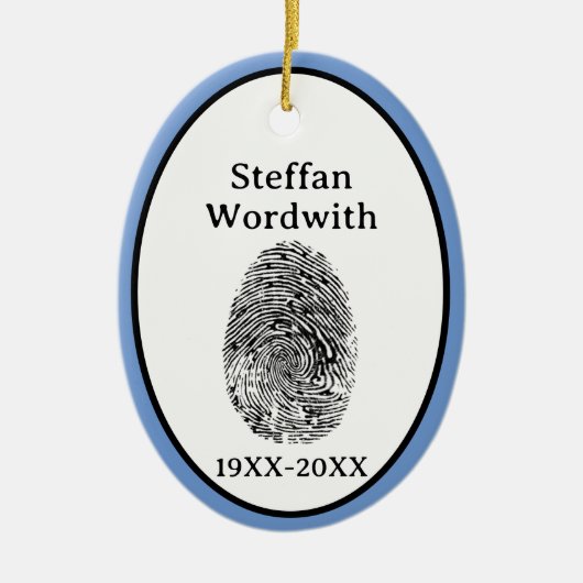Treasured Fingerprint Memorial Ornament (Voorkant)