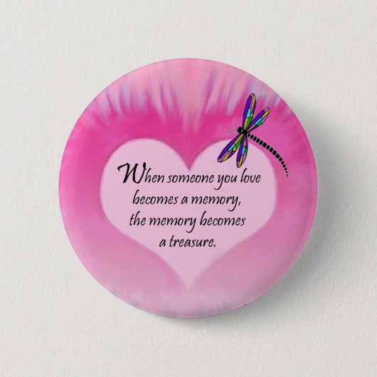 Treasured Memories Dragonfly Ronde Button 5,7 Cm (Voorkant)