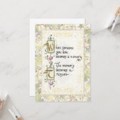 Treasured Memory Calligraphy Sympathie Tribute Kaart (Voorkant / Achterkant in situ)