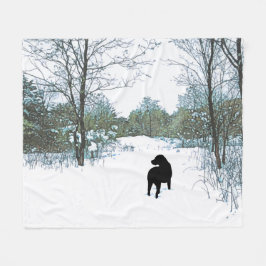 Treasures - Black Dog Art - Black Lab Fleece Deken