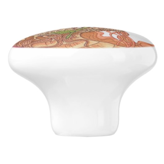 Treasures Dragon van natuur Keramische Knop (Zijkant)