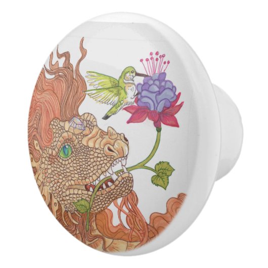 Treasures Dragon van natuur Keramische Knop (Rechts)