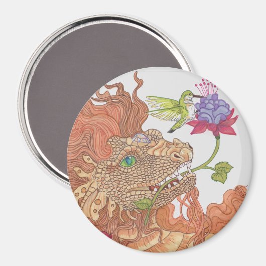 Treasures Dragon van natuur Magneet (Voorkant / Achterkant)