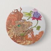 Treasures Dragon van natuur Ronde Button 7,6 Cm (Voorkant)