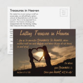 Treasures in Heaven Matthew 6:19-21 Bijbelverse Briefkaart (Voorkant / Achterkant)