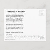 Treasures in Heaven Matthew 6:19-21 Bijbelverse Briefkaart (Achterkant)