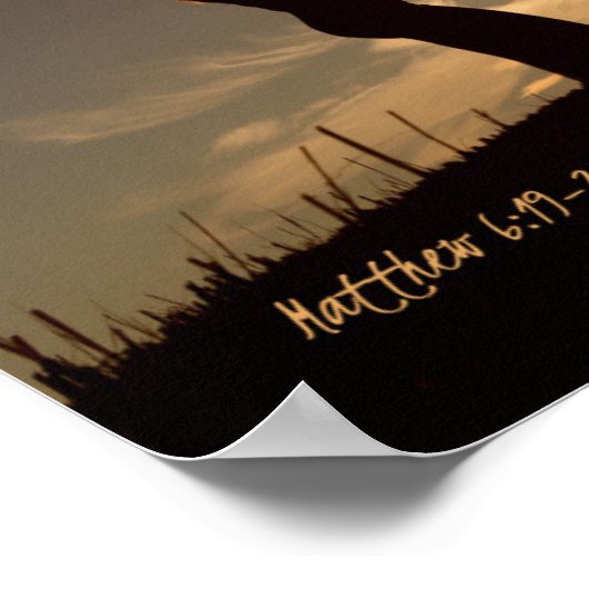 Treasures in Heaven Matthew 6:19-21 Bijbelverse Poster (Hoek)