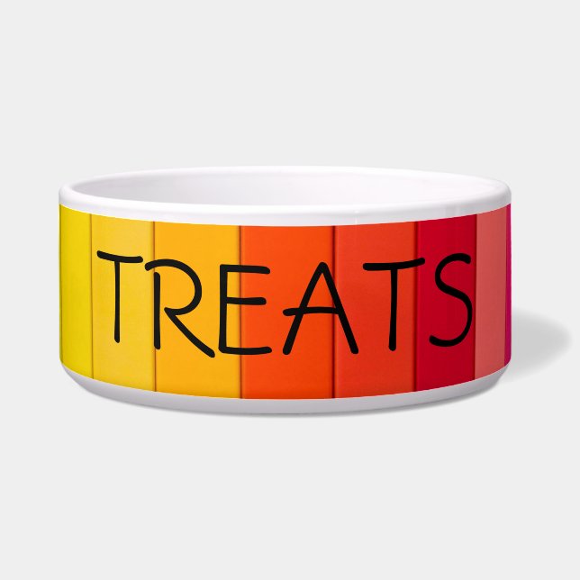 TREAT Gestreepte Pet Bowl Voerbakje (Voorkant)