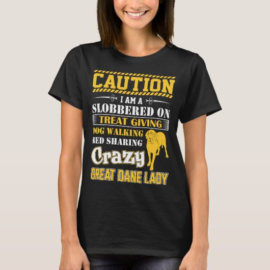 Treat Giving Dog Walking Crazy Great Dane Lady T-s T-shirt (Voorkant)