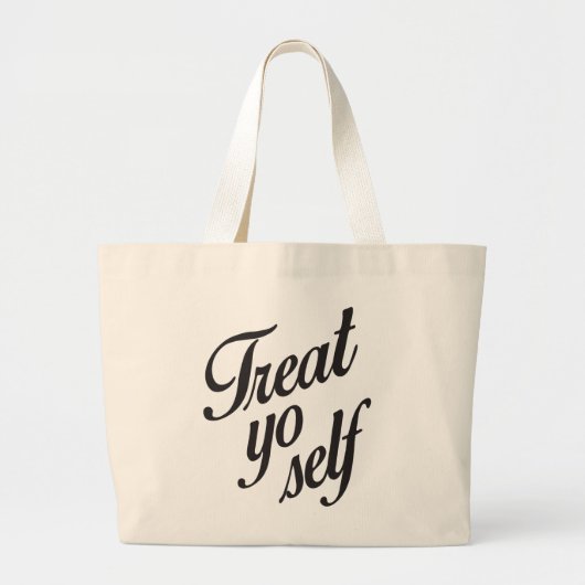 Treat je zelf grote tote bag (Voorkant)