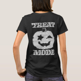 Treat Mode Glitchy Pumpkin Front & Back T-shirt