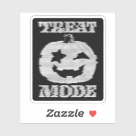 Treat Mode Glitchy Pumpkin Sticker
