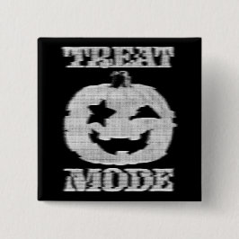 Treat Mode Glitchy Pumpkin Vierkante Button 5,1 Cm