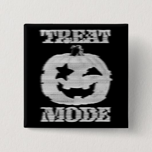 Treat Mode Glitchy Pumpkin Vierkante Button 5,1 Cm (Voorkant)