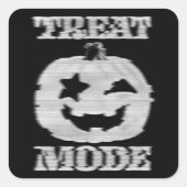 Treat Mode Glitchy Pumpkin Vierkante Sticker (Voorkant)