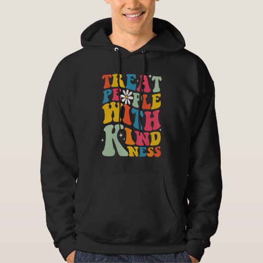 Treat People With Kindness Retro TPWK Inspirationa Hoodie (Voorkant)