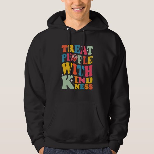 Treat People With Kindness Retro TPWK Inspirationa Hoodie (Voorkant)
