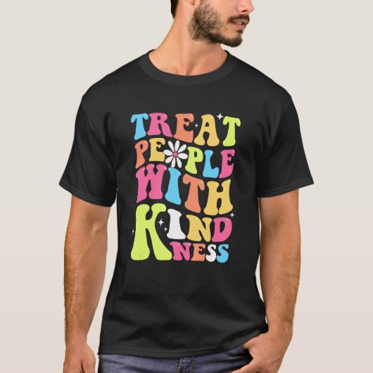 Treat People With Kindness Retro TPWK Inspirationa T-shirt (Voorkant)