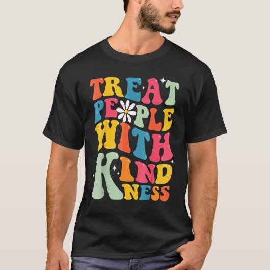 Treat People With Kindness Retro TPWK Inspirationa T-shirt (Voorkant)