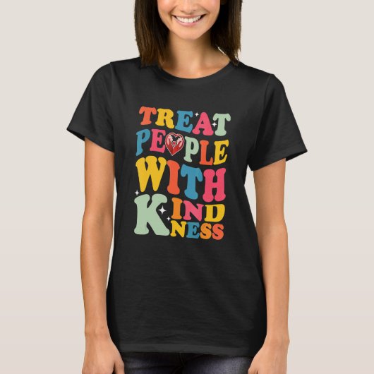 Treat People With Kindness Retro TPWK Inspirationa T-shirt (Voorkant)