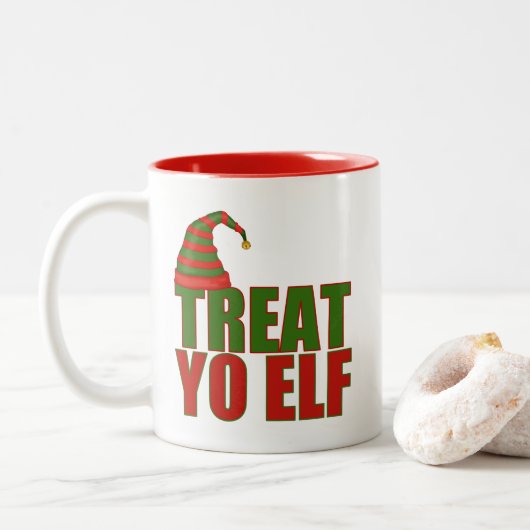 Treat Yo Elf | Grappige kerst Mok (Met donut)