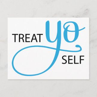 Treat Yo Self Blue Briefkaart