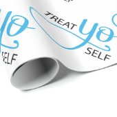 Treat Yo Self Blue Cadeaupapier (Rol Hoek)