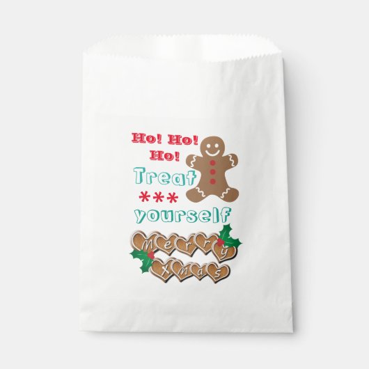 "Treat Yourself" Gingerbread Man Bedankzakje (Voorkant)