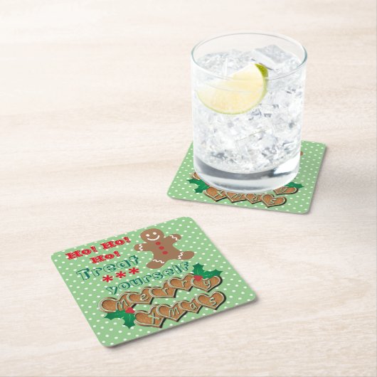 "Treat Yourself" kerstgebak en Stippen Kartonnen Onderzetters (Insitu)