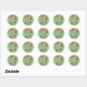 "Treat Yourself" kerstgebak en Stippen Ronde Sticker (Vel)