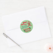 "Treat Yourself" kerstgebak en Stippen Ronde Sticker (Envelop)