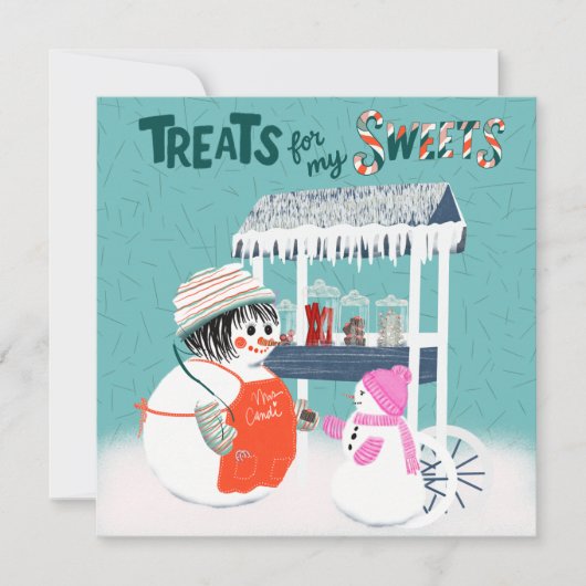 Treats For My Sweets SnowWoman and Child Holiday C Kaart (Voorkant)