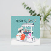 Treats For My Sweets Snowwoman Holiday Card Kaart (Staand voorkant)