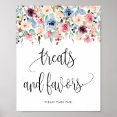 Treats + Gunsten Waterverf Bloem Bloei Poster (Voorkant)