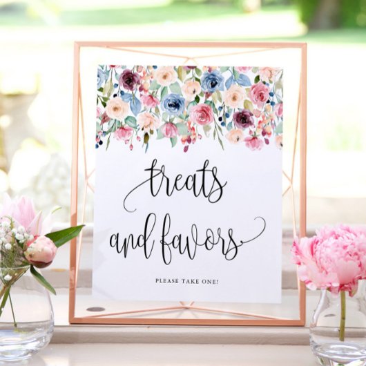 Treats + Gunsten Waterverf Bloem Bloei Poster