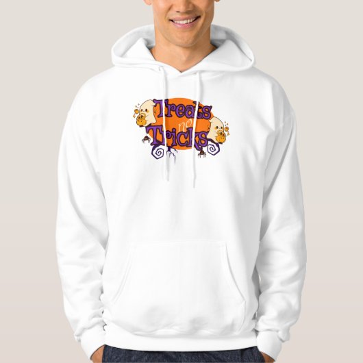 Treats No Tricks voor Halloween Ghosts Hoodie (Voorkant)
