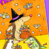 Treats Only - Cute Halloween Hedgehogs  Kaart