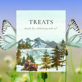 Treats Table Adventure Rustic Bears Baby Shower Poster