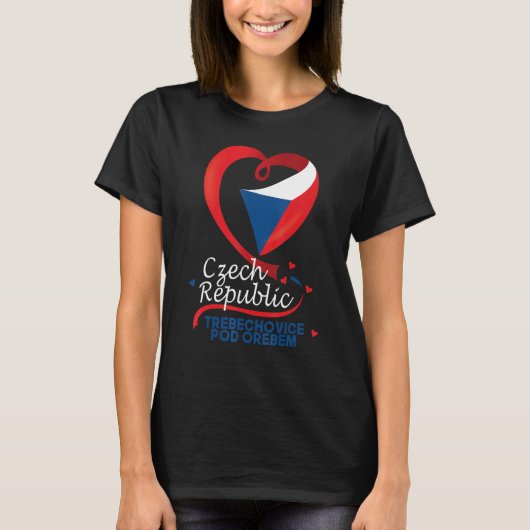 Trebechovice Pod Orebem Tsjechië Hart Vlag T-shirt (Voorkant)