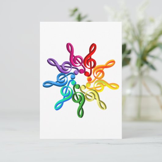 Trebel Clefs in een patroonuitvindingen Kaart (Staand voorkant)