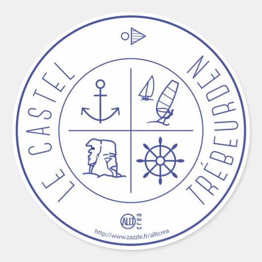 Trébeurden Le Castel Ronde Sticker (Voorkant)