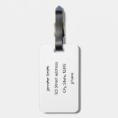 Treble cleart met glanzend roze hart bagagelabel (Achterkant verticaal)