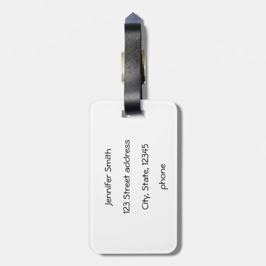 Treble cleart met glanzend roze hart bagagelabel (Achterkant verticaal)