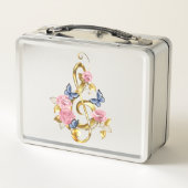 Treble cleart met roze rozen (Achterkant)